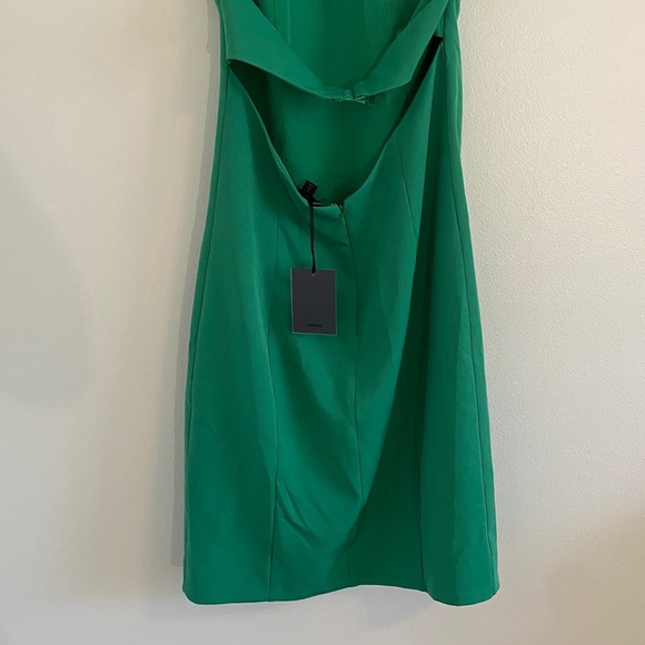 NBD High Neck Halter Open Back Mini Dress NWT Green Size Small - Picture 6 of 8